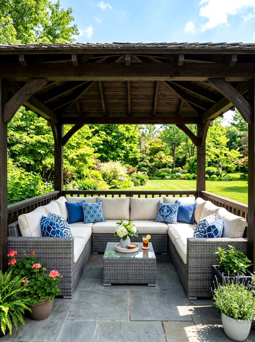 Outdoor Sectional Sofa - 30 pavilion seating arrangement ideas