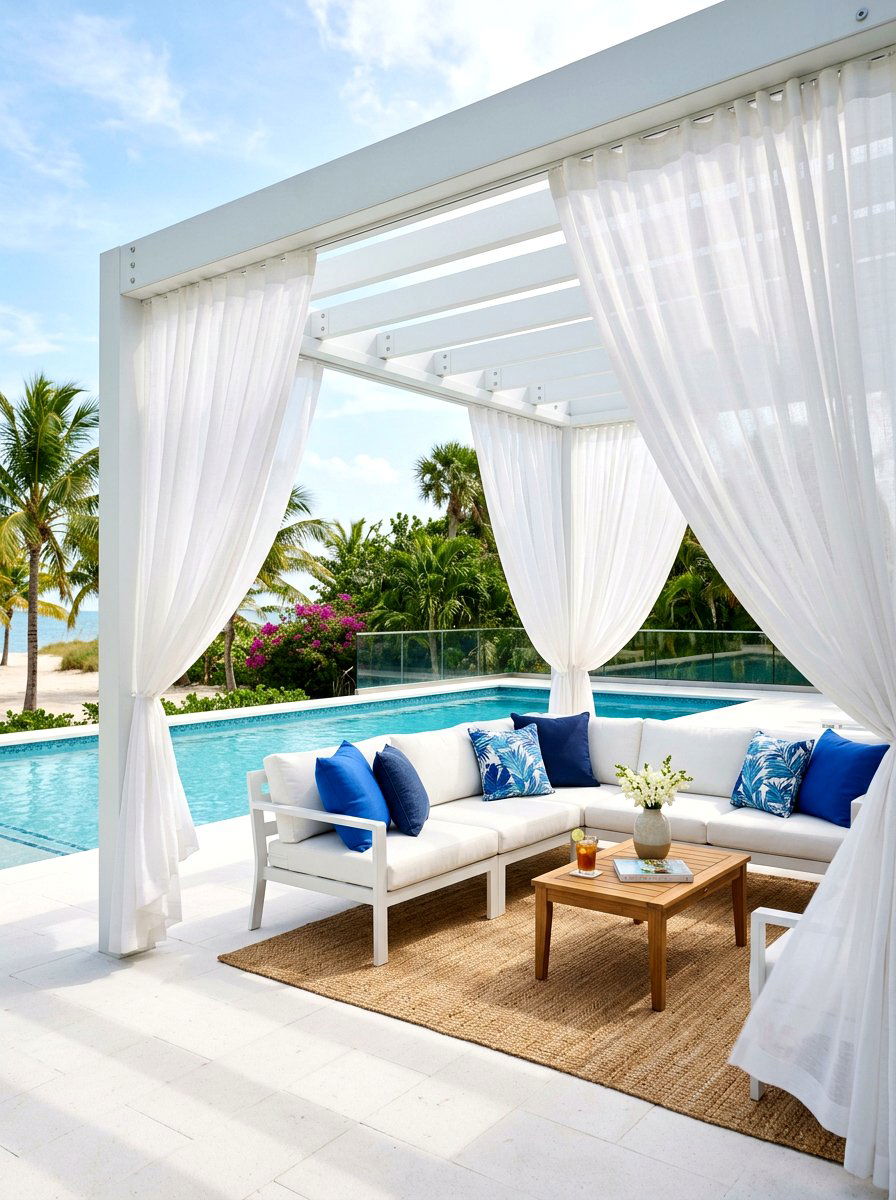 Outdoor Sheer Drapes - 30 outdoor room divider ideas