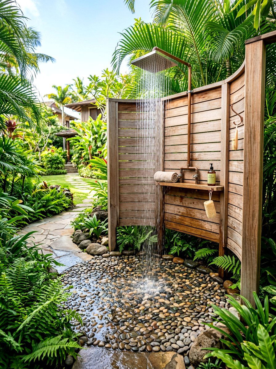 Outdoor Shower - 30 resort style backyard ideas