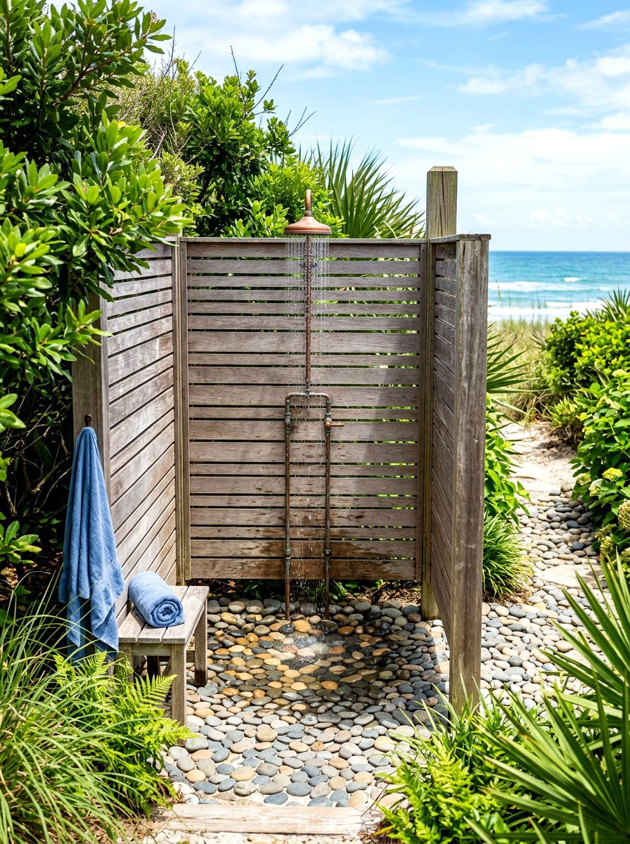 Outdoor Shower - 30 seaside cottage ideas