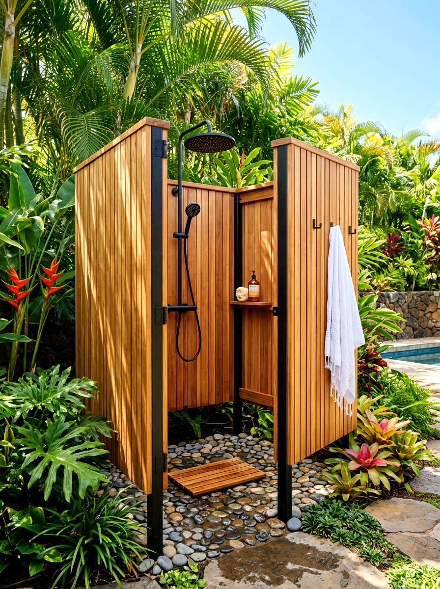 Outdoor Shower Enclosure - 30 modern backyard ideas
