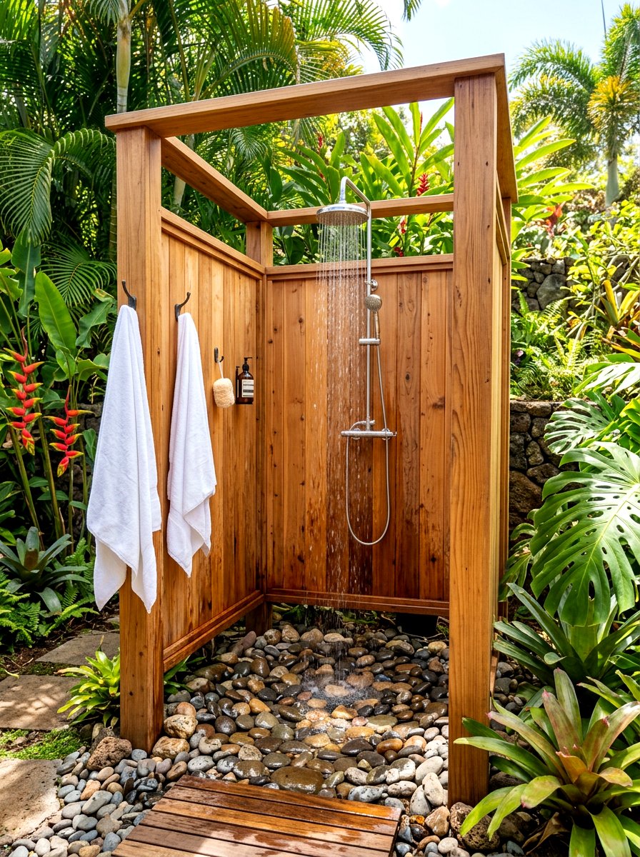 Outdoor Shower Enclosure - 30 backyard zoning ideas