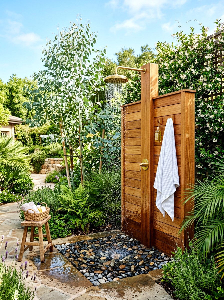 Outdoor Shower Wellness Zone - 30 spa patio retreat ideas