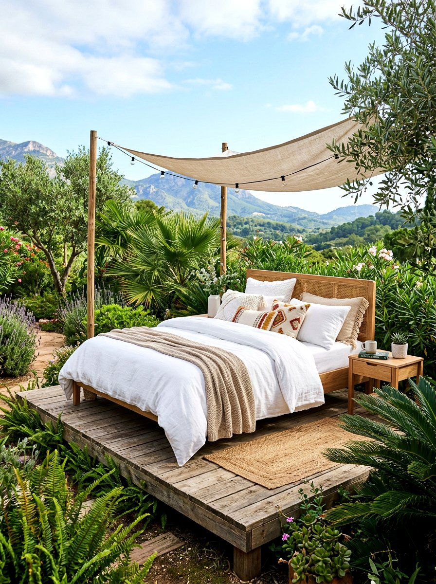 Outdoor Sleeping Bed - 30 stargazing backyard ideas