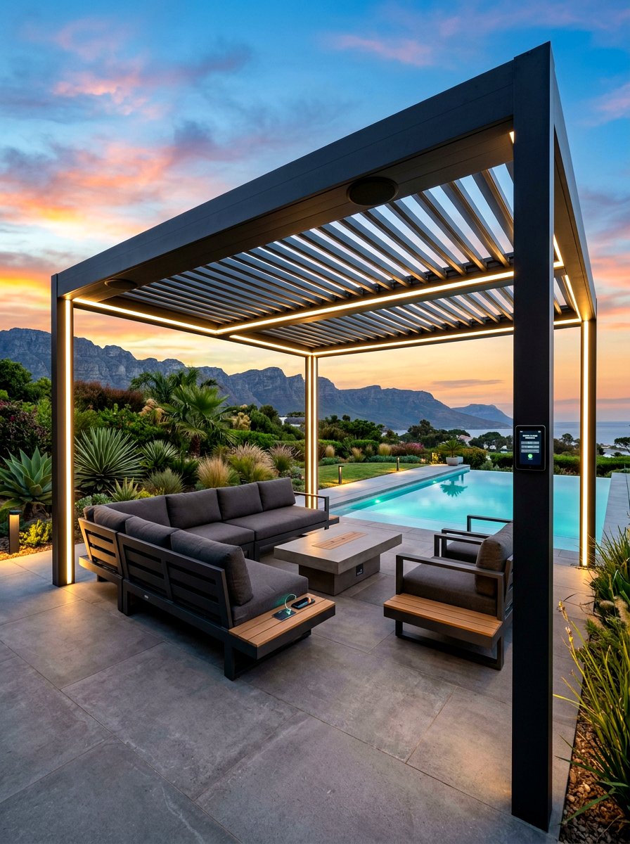 Outdoor Smart Integrated Lounge - 30 luxury patio lounge ideas