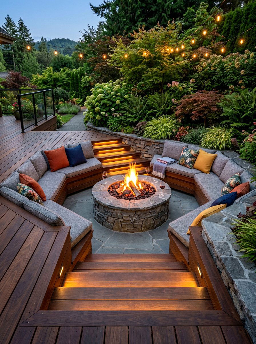 Outdoor Step Down Seating - 30 step down living room ideas