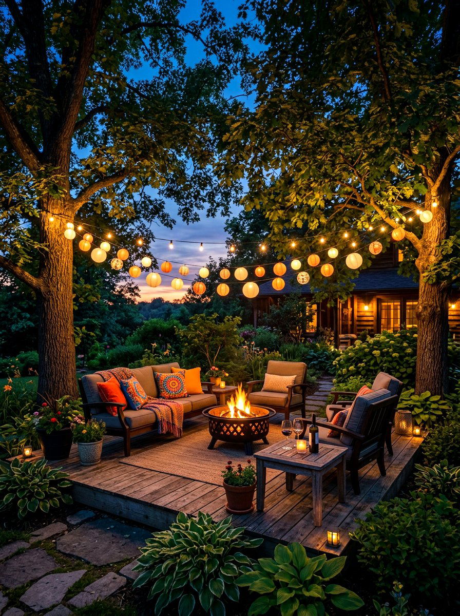 Outdoor String Lantern - 30 paper lantern lighting ideas