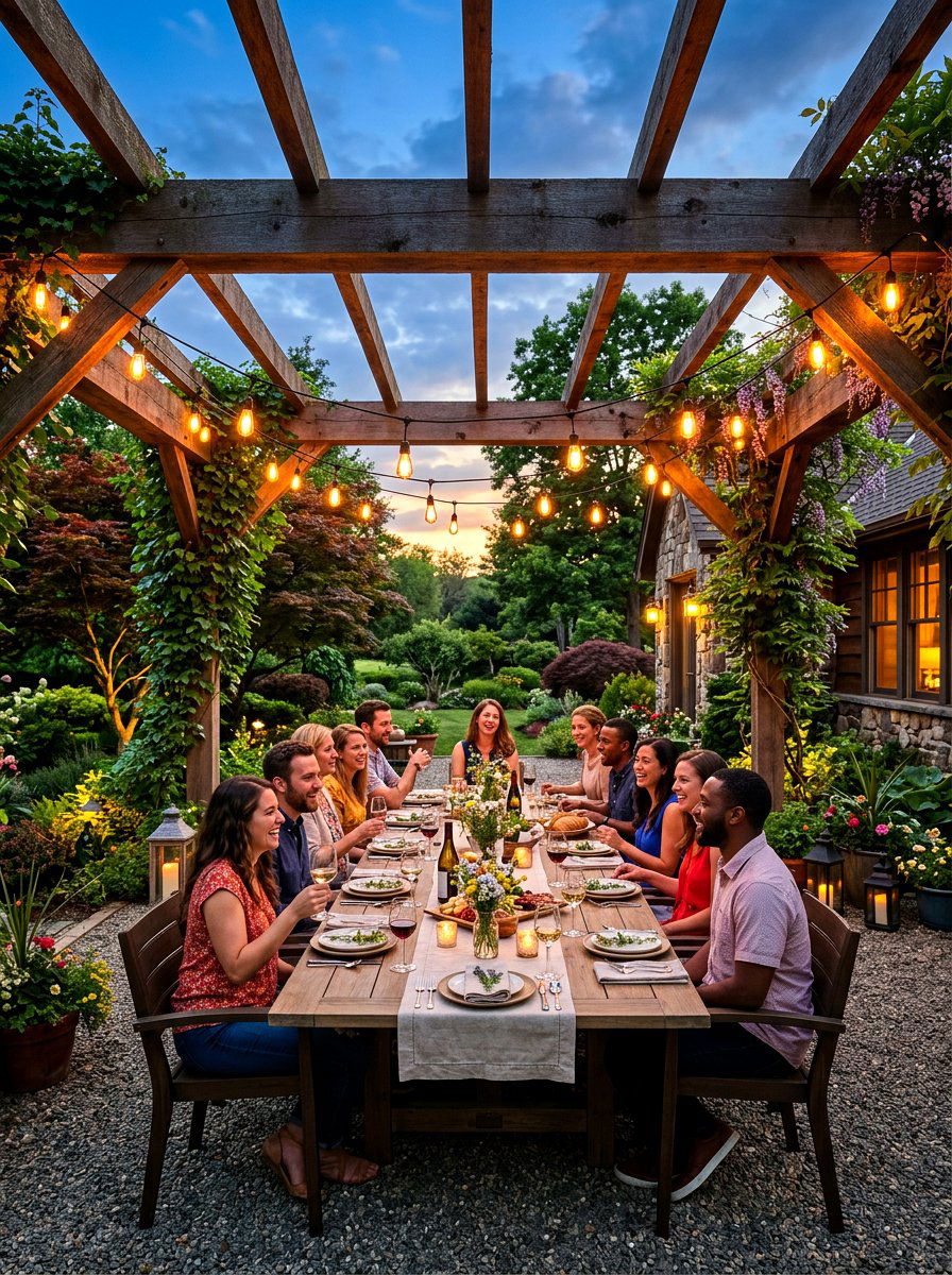 Outdoor String Lighting - 30 Mediterranean backyard ideas