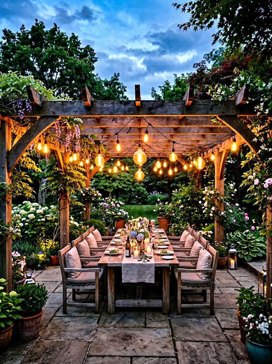 Outdoor String Lighting - 30 simple landscaping ideas