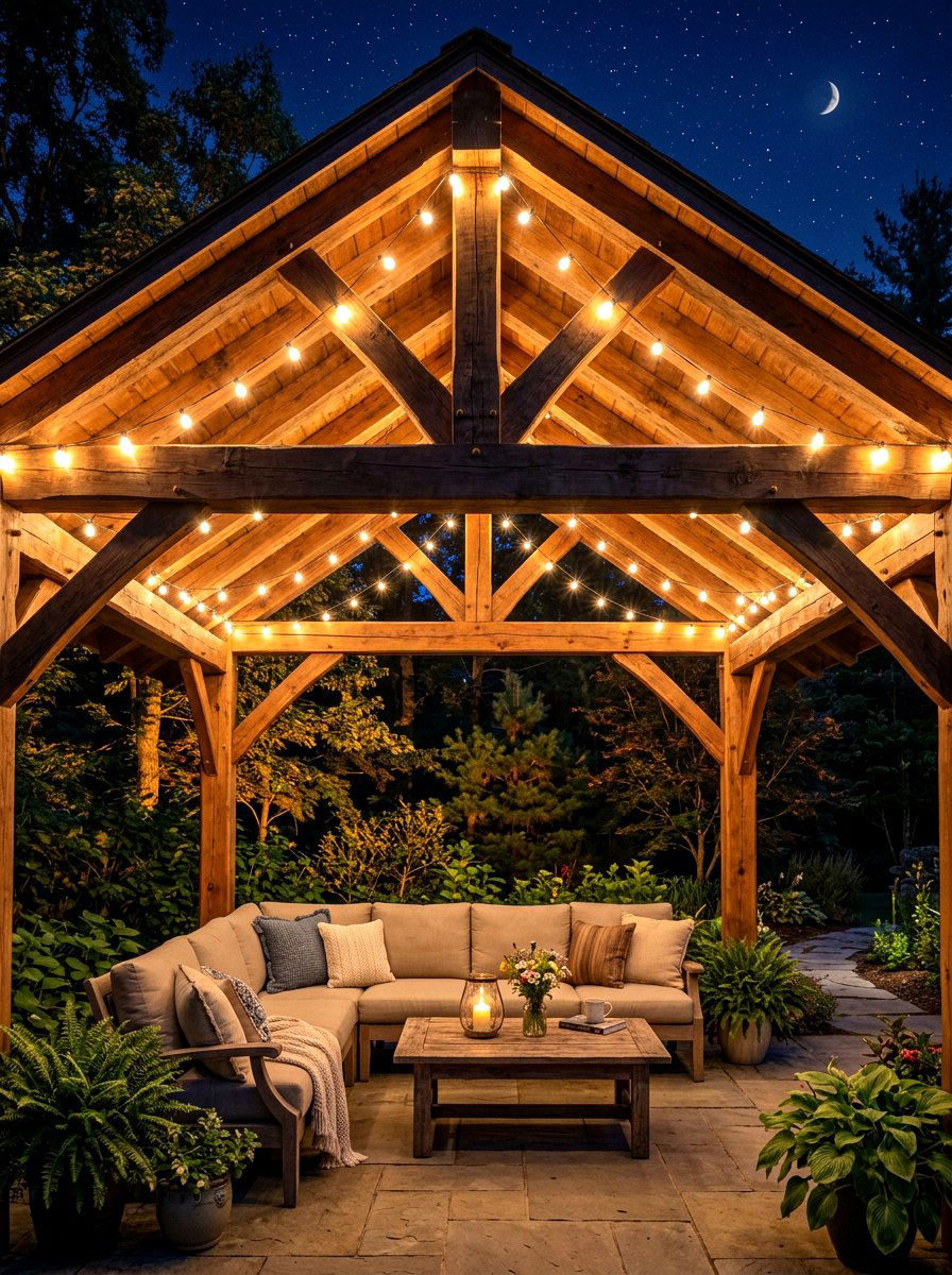 Outdoor String Lights - 30 pavilion lighting ideas