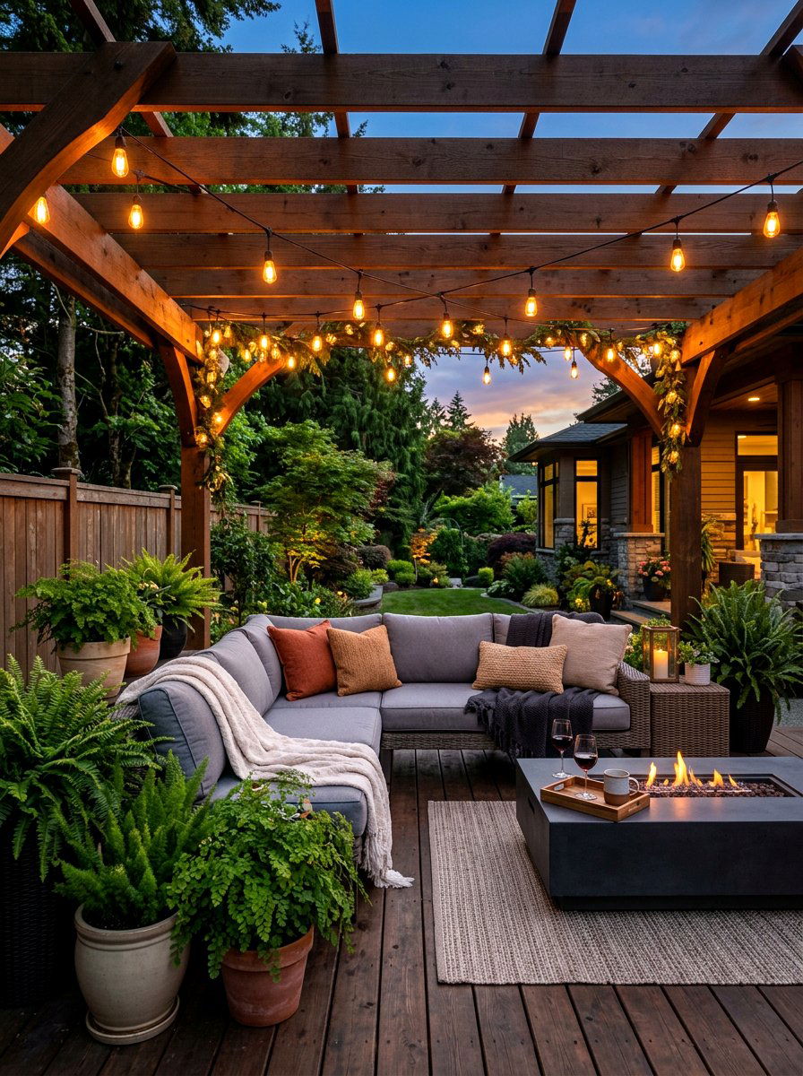 Outdoor String Lights - 30 no harsh light patio ideas