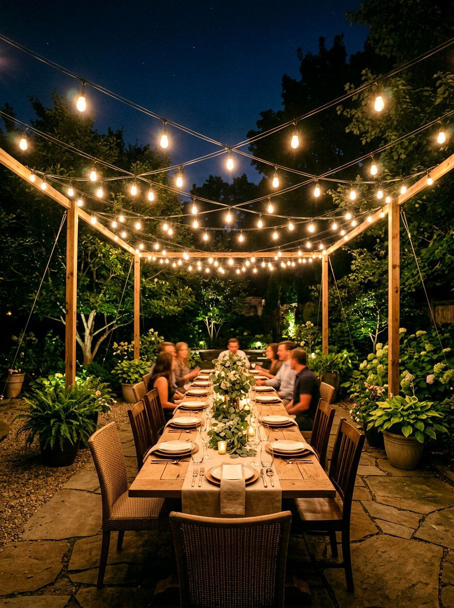 Outdoor String Lights - 30 al fresco dining ideas