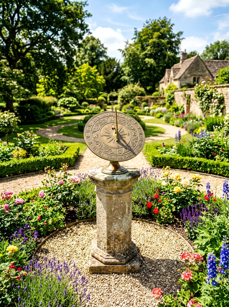 Outdoor Sundial Focal Point - 30 English manor exterior ideas