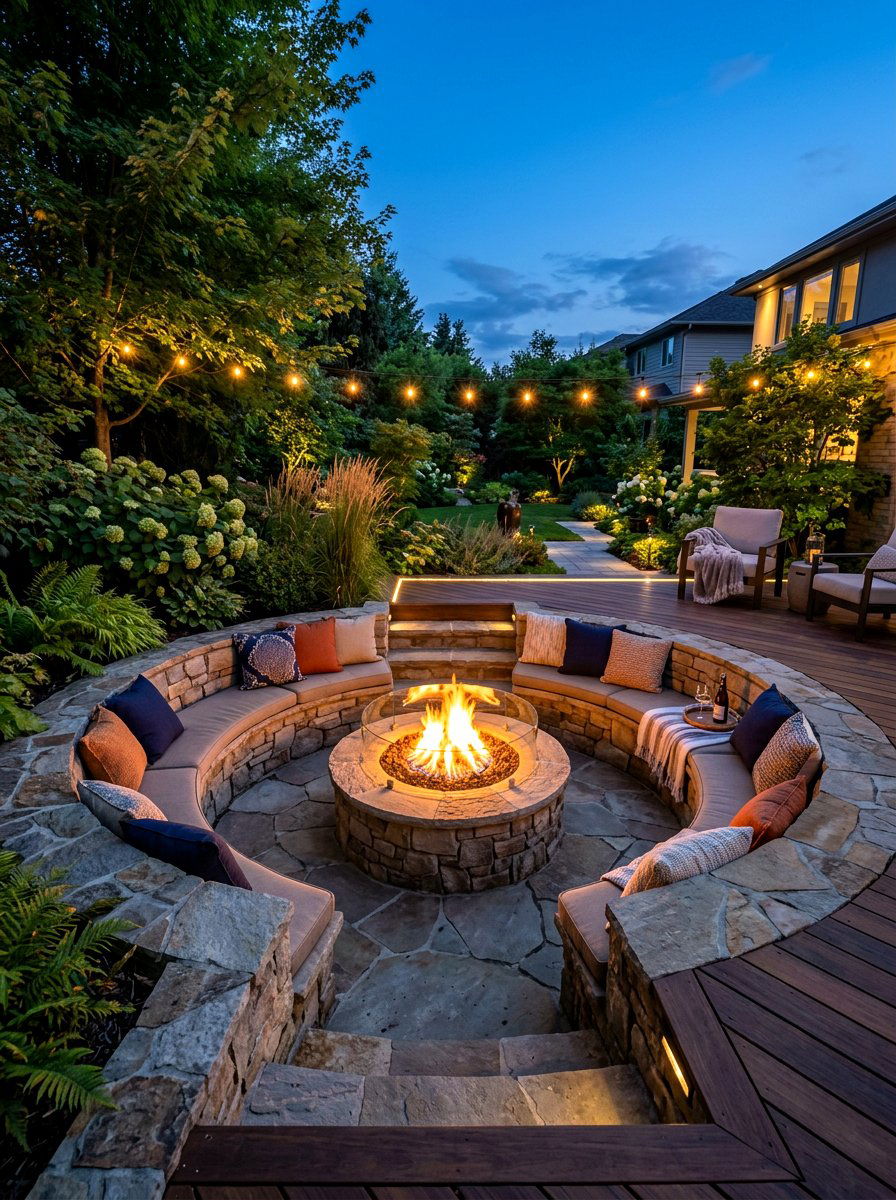 Outdoor Sunken Fire Pit - 30 sunken living room ideas