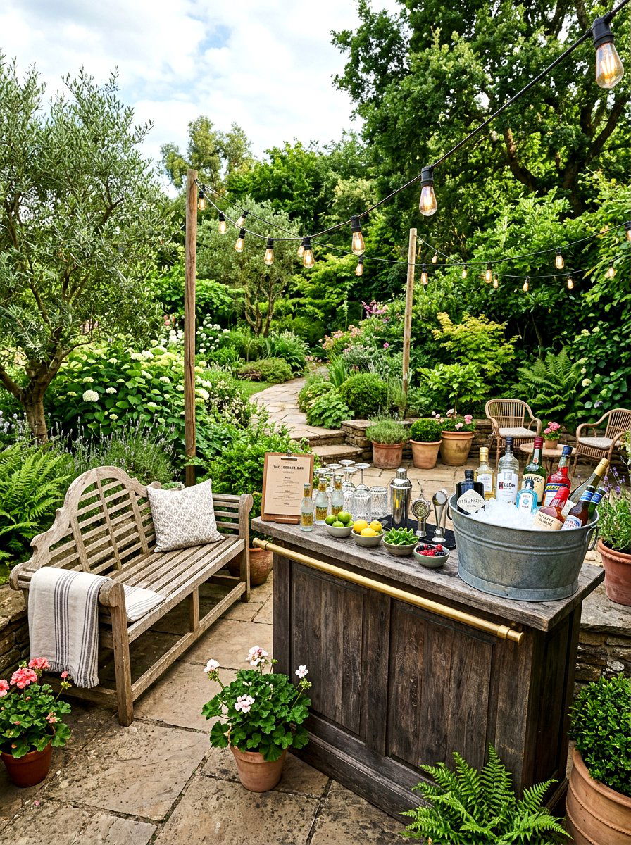Outdoor Terrace Beverage Bar - 30 home aperitif corner ideas
