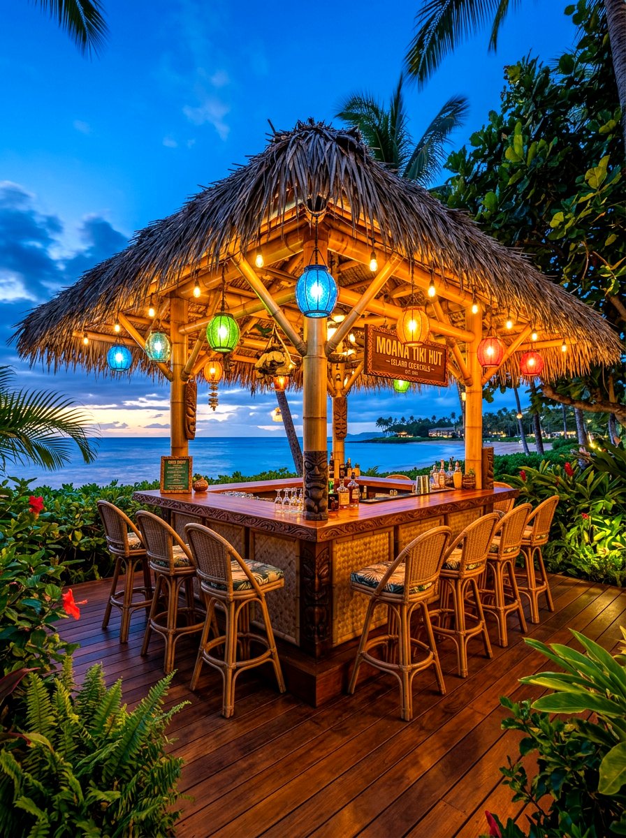Outdoor Tiki Bar - 30 tropical patio ideas
