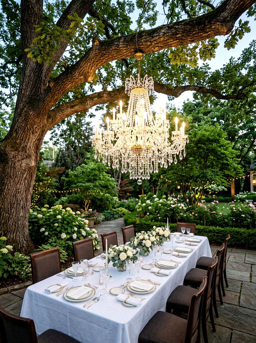 Outdoor Tree Chandelier - 30 tree lighting ideas