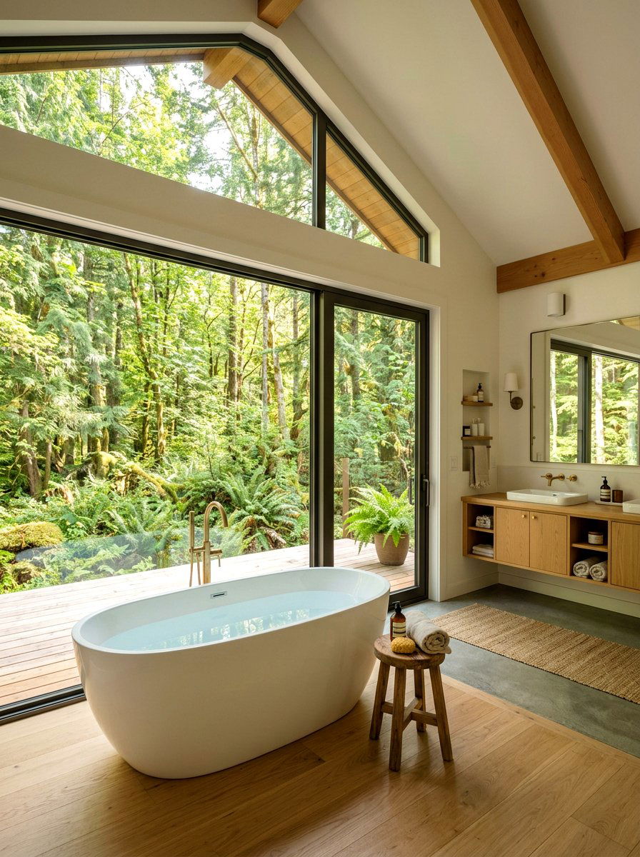 Outdoor View Master Bath - 30 spa hotel bath ideas