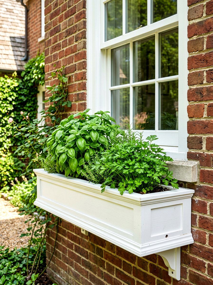 Outdoor Window Box Herb Garden - 30 herb garden bed ideas