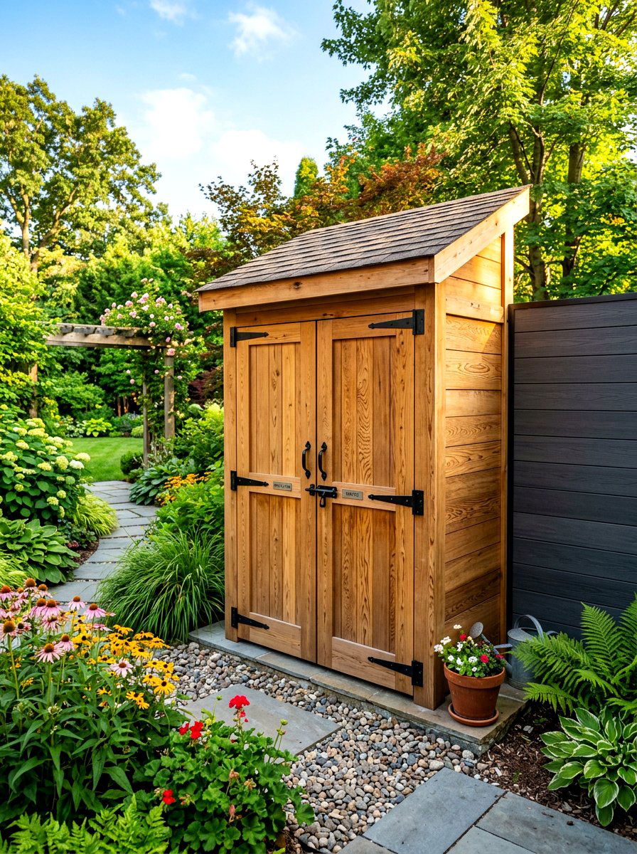 Outdoor Wooden Recycling Enclosure - 30 recycling station ideas