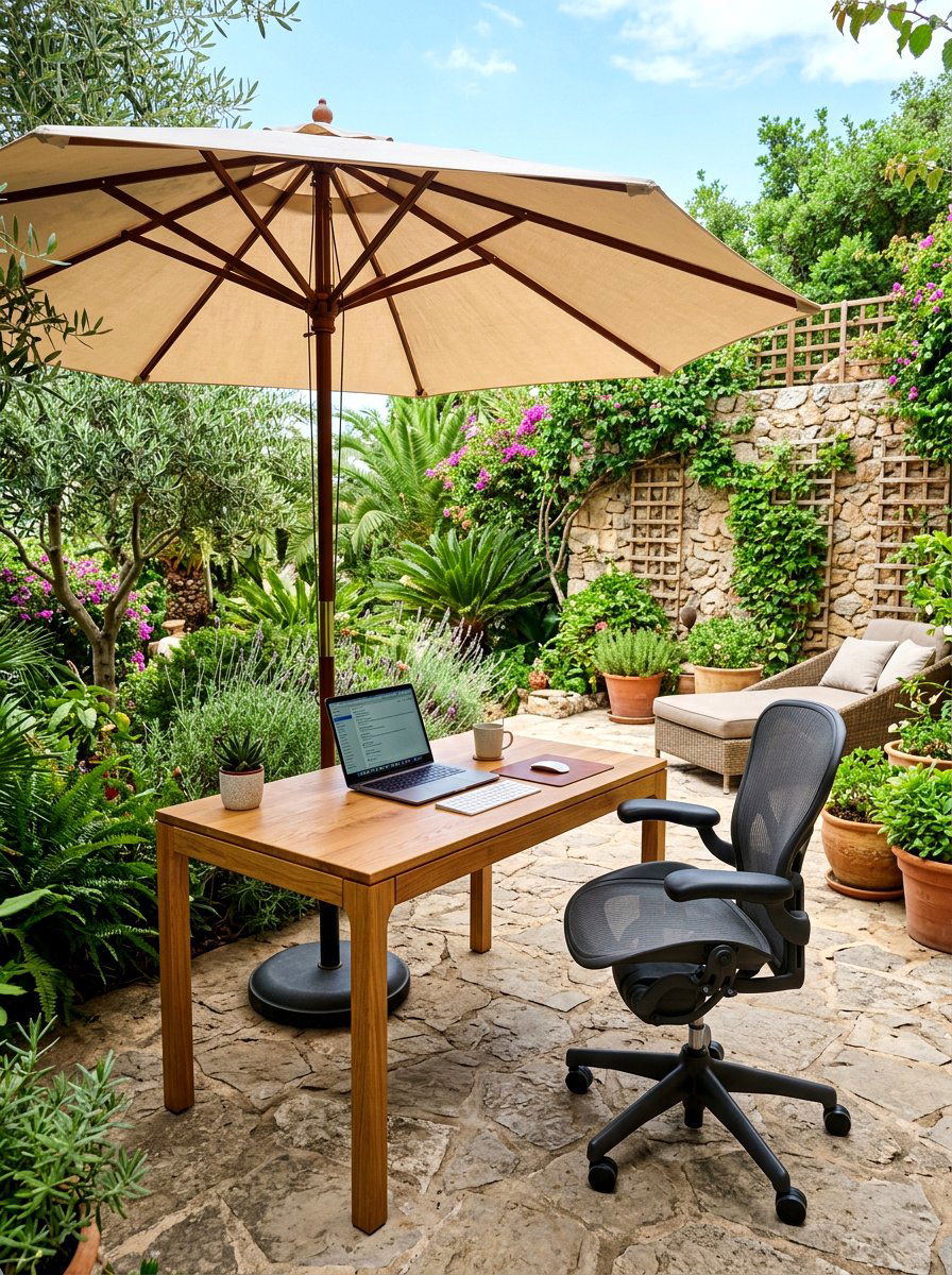 Outdoor Workspace Area - 30 patio makeover ideas