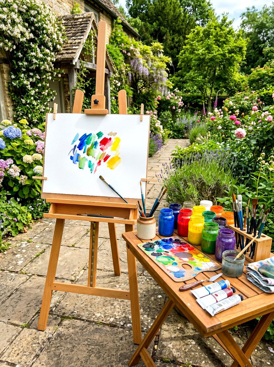 Outdoor art station - 30 kids backyard play area ideas