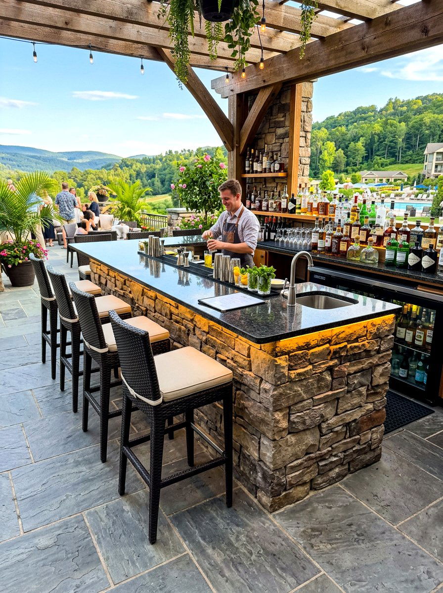 Outdoor bar - 30 backyard date night ideas