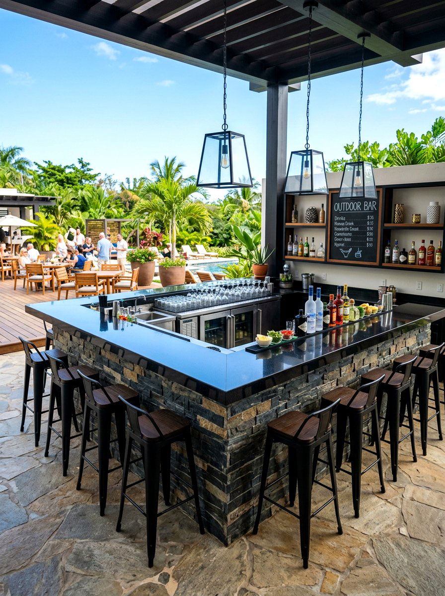 Outdoor bar area - 30 backyard destination ideas