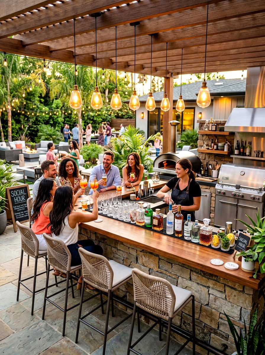 Outdoor bar seating - 30 patio lounge ideas