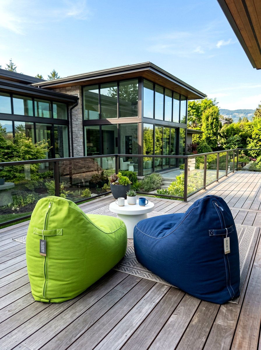 Outdoor bean bag chair - 30 deck lounge furniture ideas