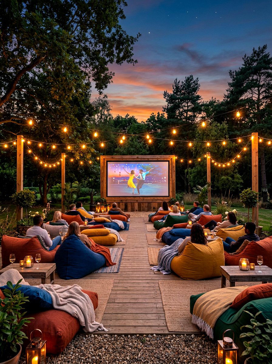 Outdoor cinema lounge - 30 terrace lounge ideas aesthetic