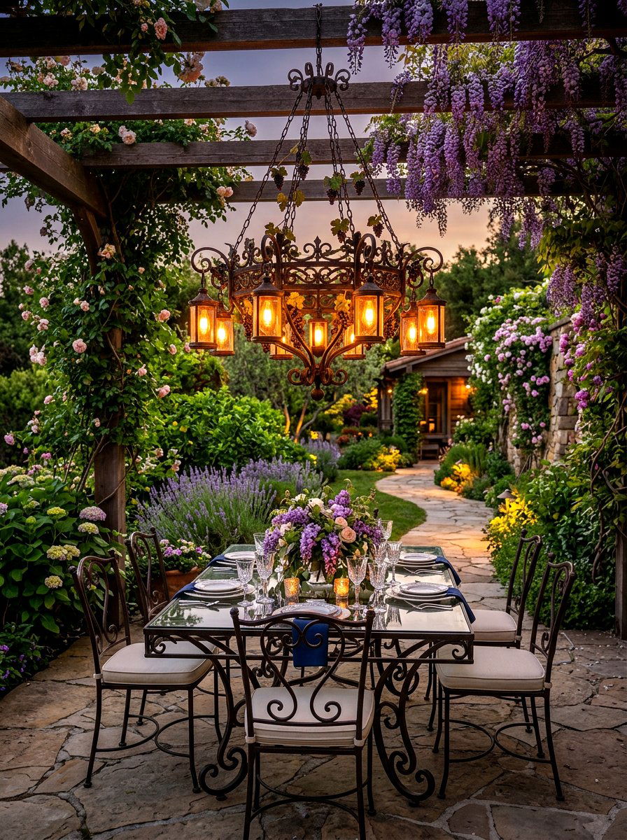 Outdoor dining chandelier - 30 outdoor lighting ideas