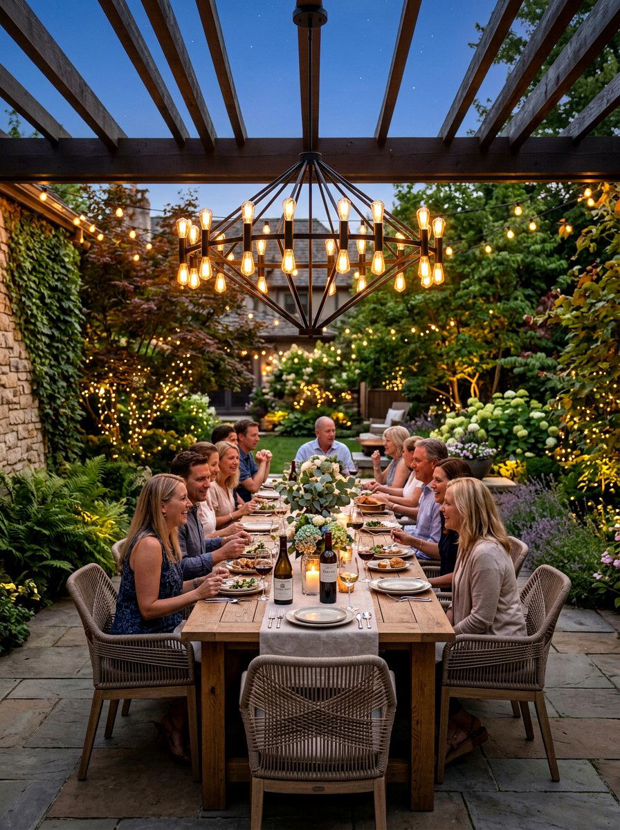Outdoor dining light - 30 modern outdoor lighting ideas