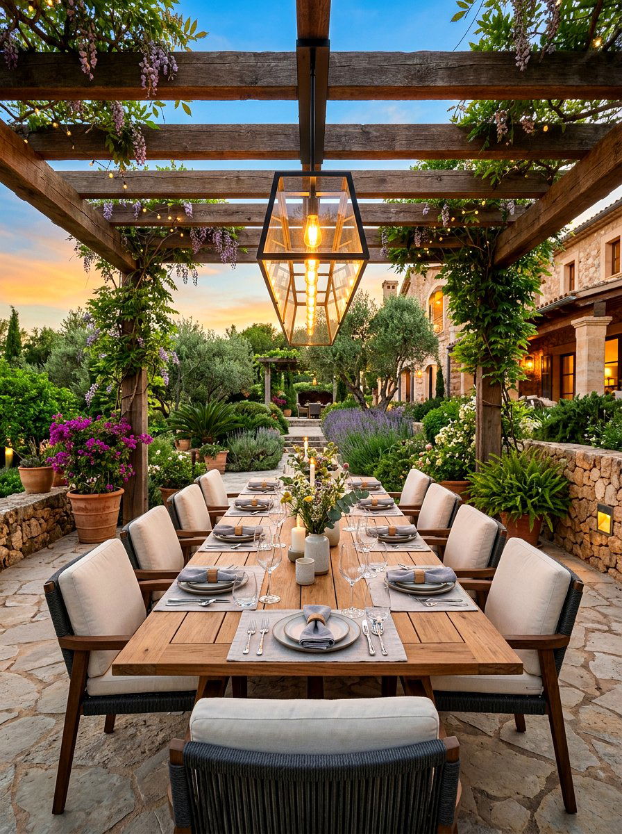 Outdoor dining room - 30 villa backyard ideas