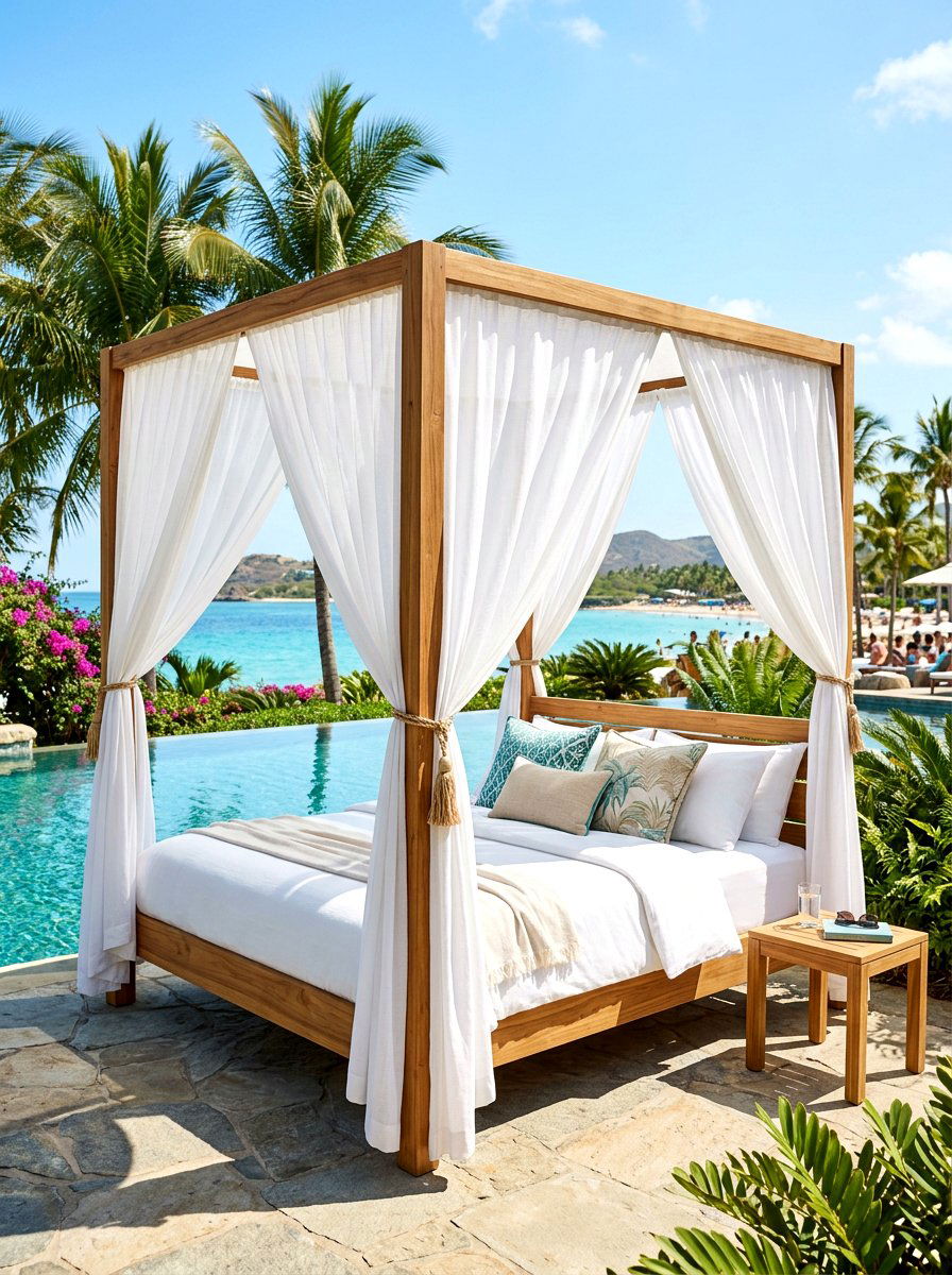 Outdoor draped canopy bed - 30 draped canopy bed ideas
