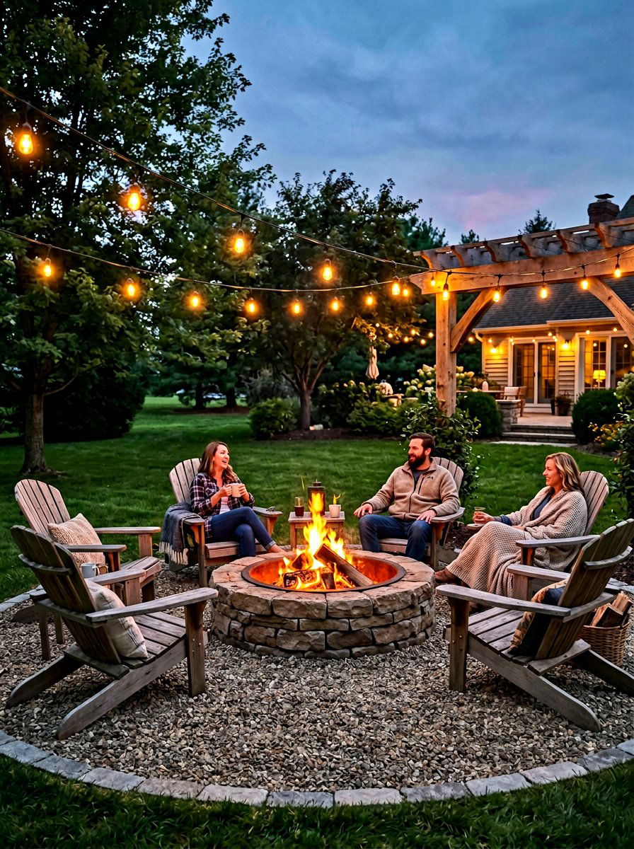 Outdoor fire pit - 30 backyard oasis ideas