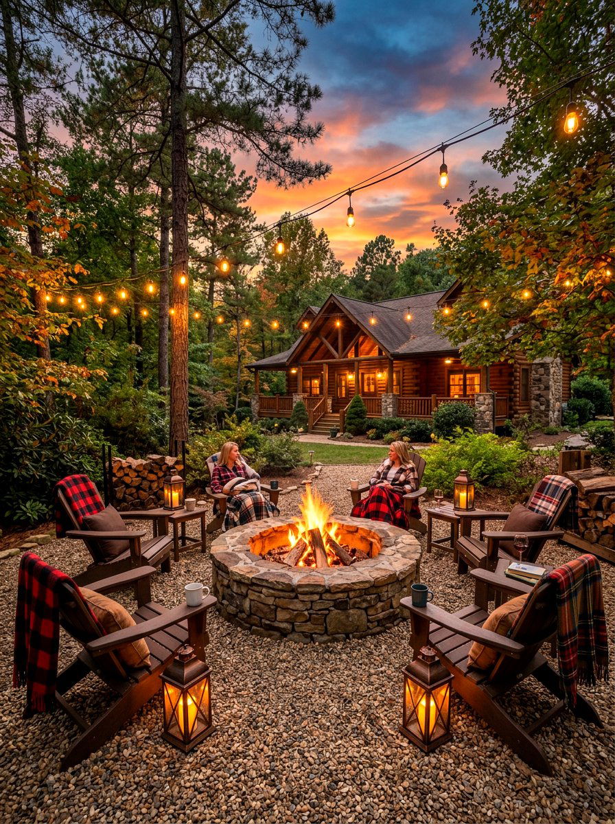 Outdoor fire pit area - 30 fall garden ideas