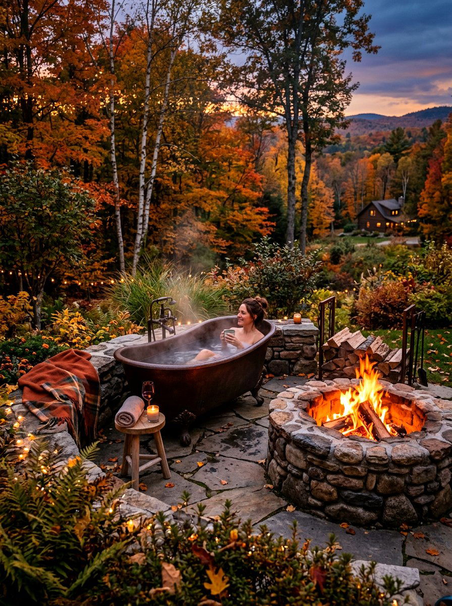 Outdoor fire pit bath - 30 outdoor bath ideas