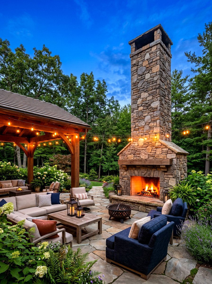 Outdoor fireplace pit - 30 patio fire pit ideas