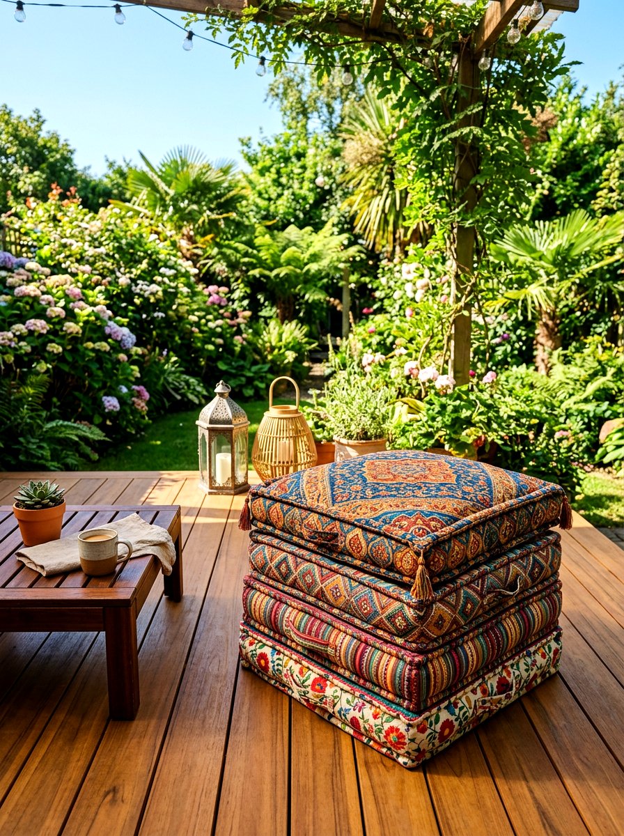Outdoor floor cushions - 30 small patio ideas