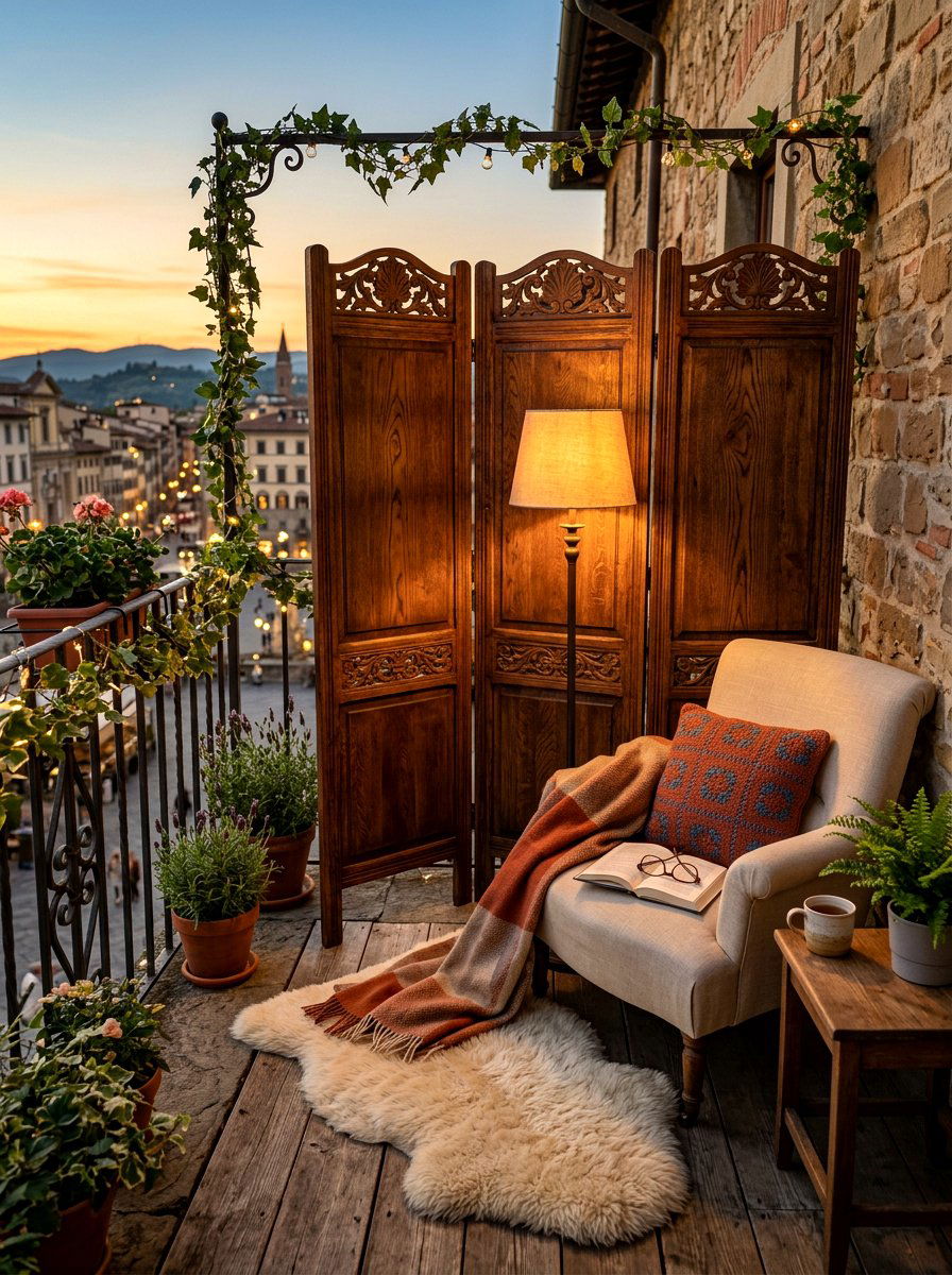 Outdoor folding screen - 30 apartment patio privacy ideas