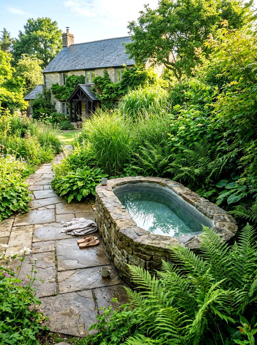 Outdoor garden cold plunge - 30 cold plunge room ideas