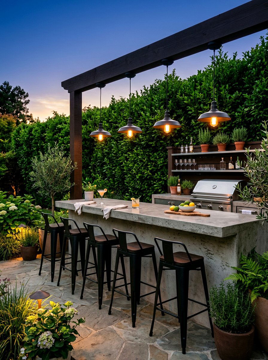 Outdoor kitchen bar seating - 30 alfresco kitchen ideas