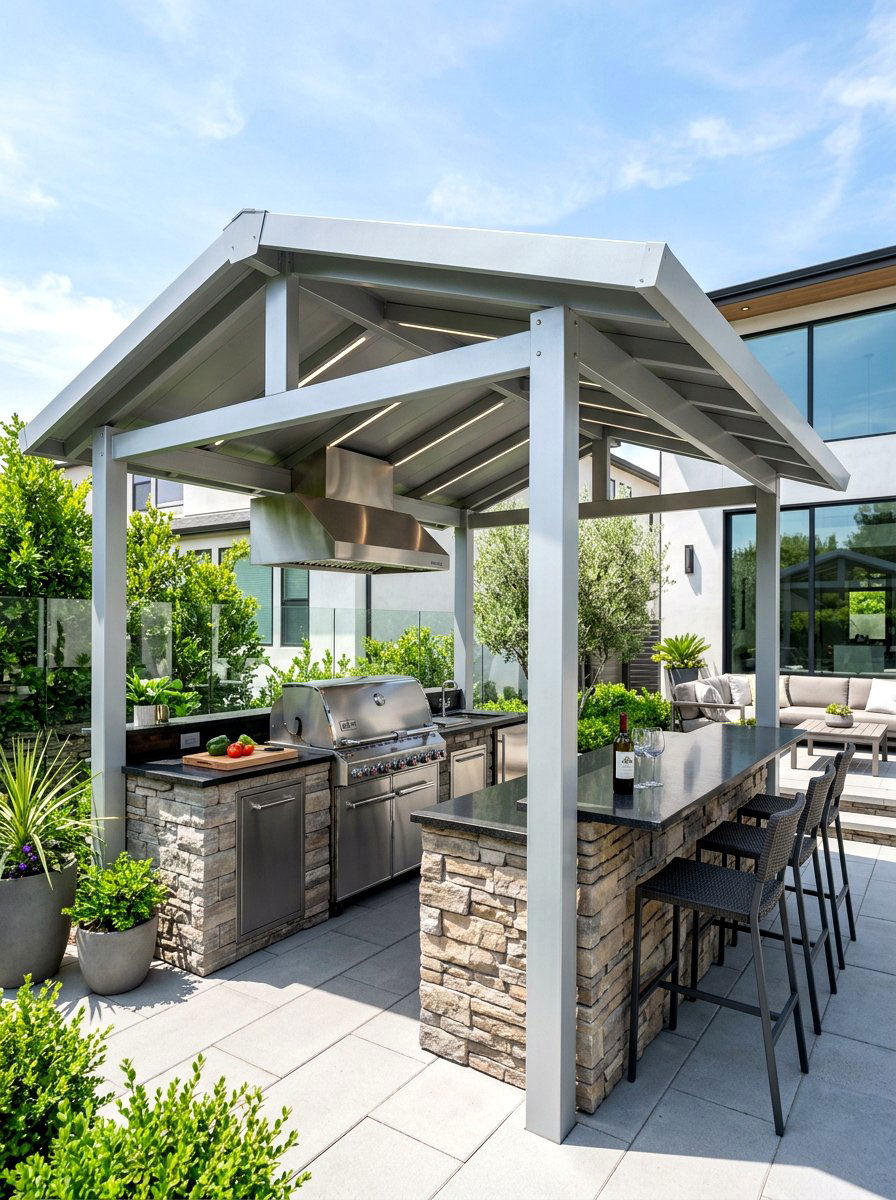 Outdoor kitchen canopy - 30 patio canopy ideas