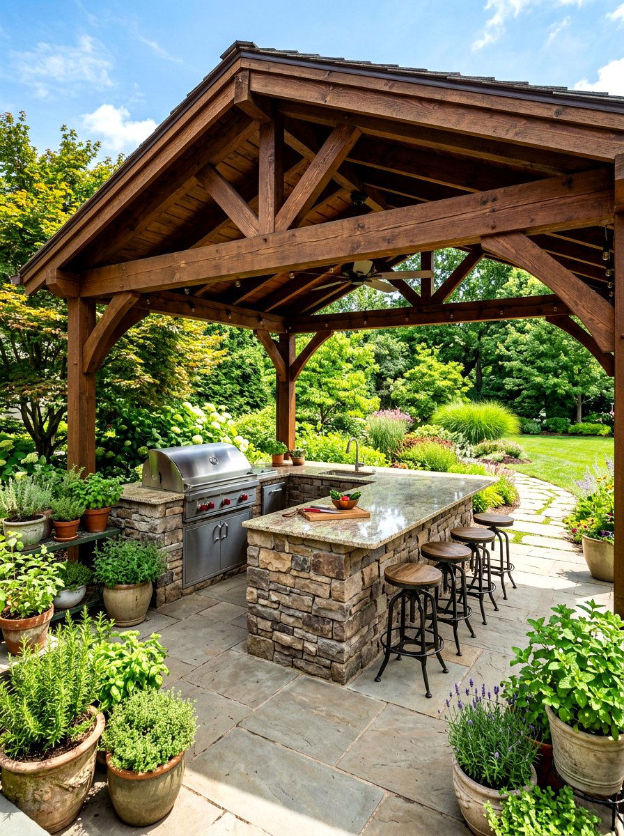 Outdoor kitchen gazebo - 30 modern gazebo ideas