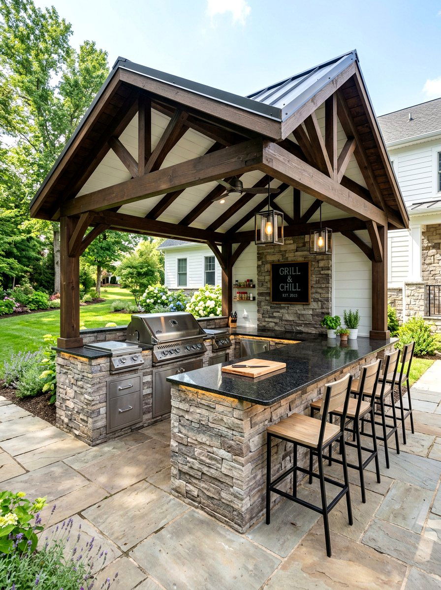 Outdoor kitchen gazebo - 30 patio gazebo ideas