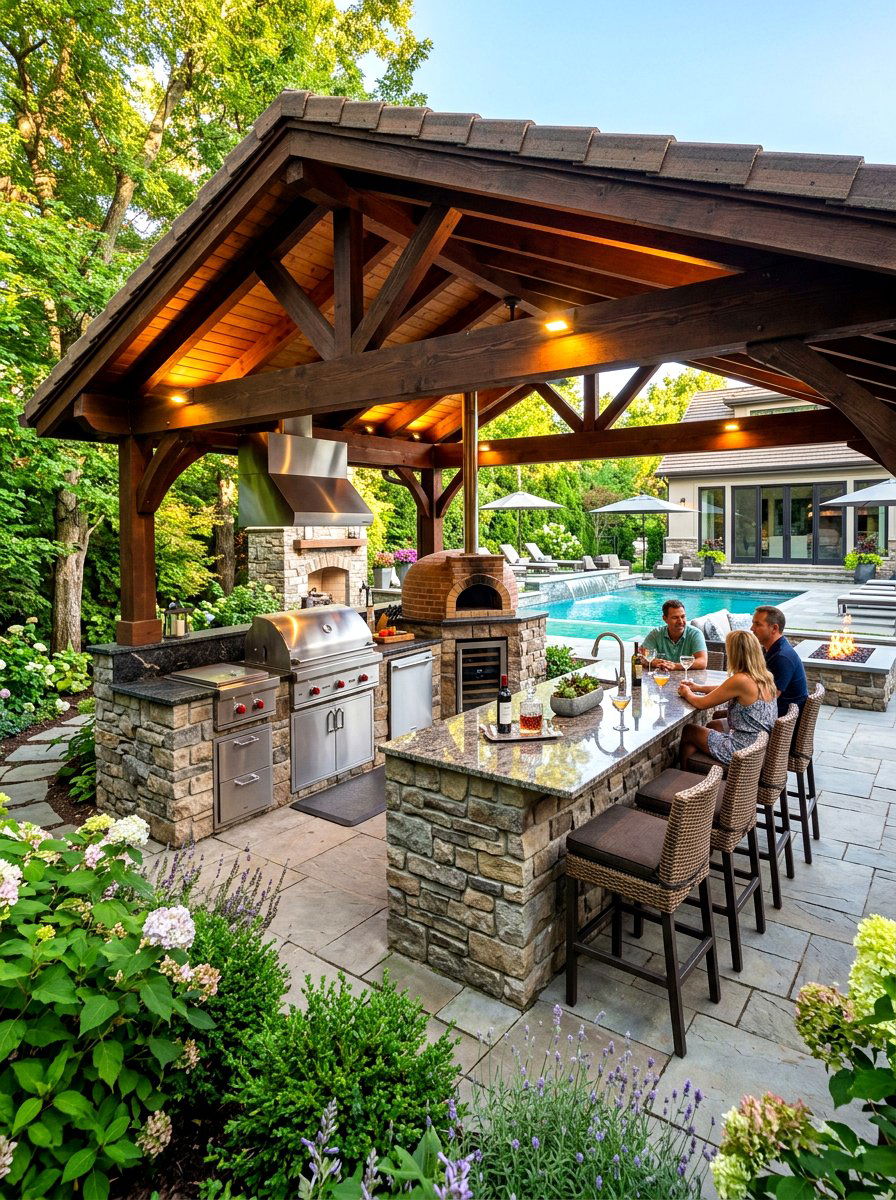 Outdoor kitchen gazebo - 30 garden gazebo ideas
