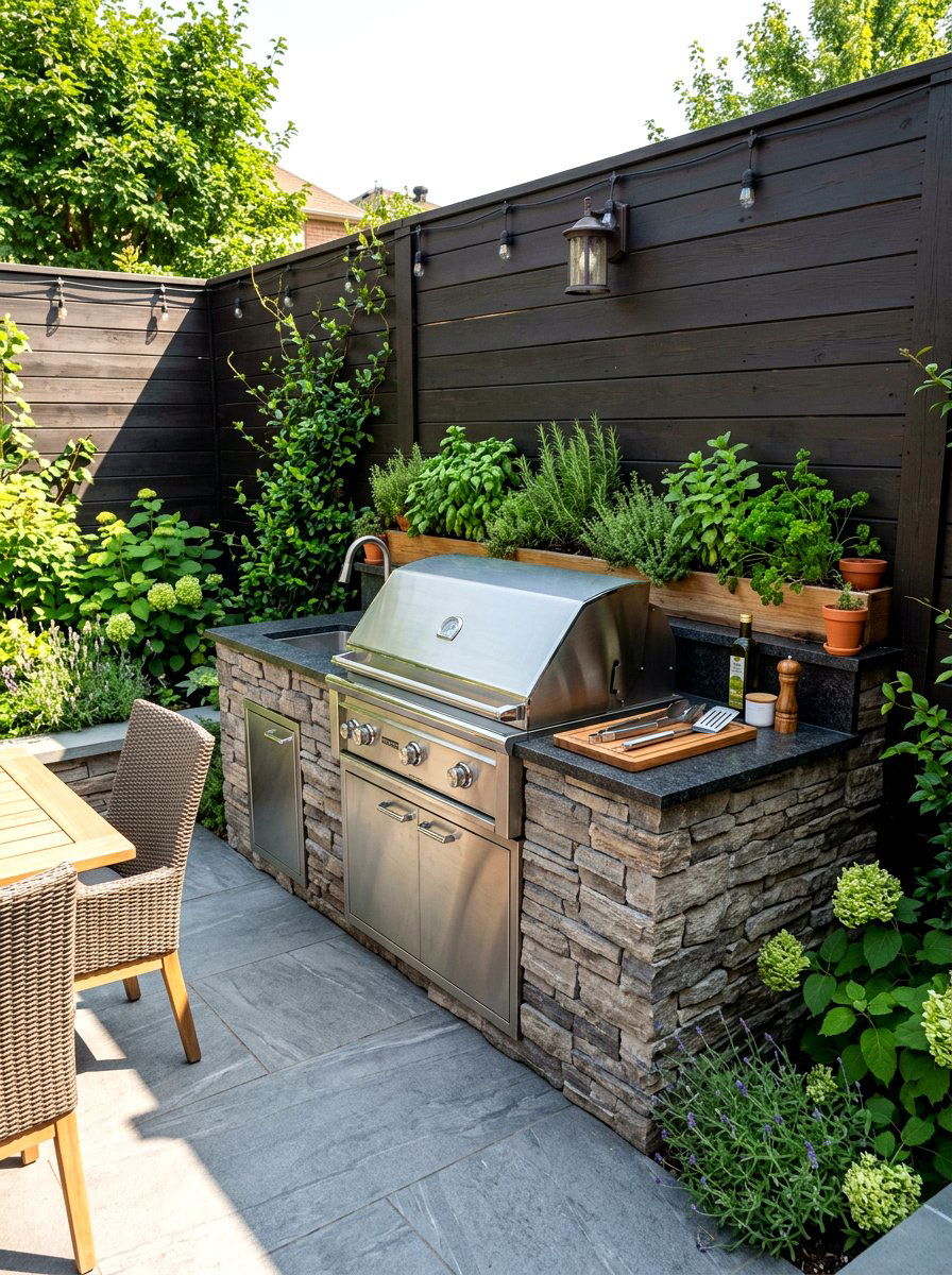 Outdoor kitchen station - 30 backyard corner ideas