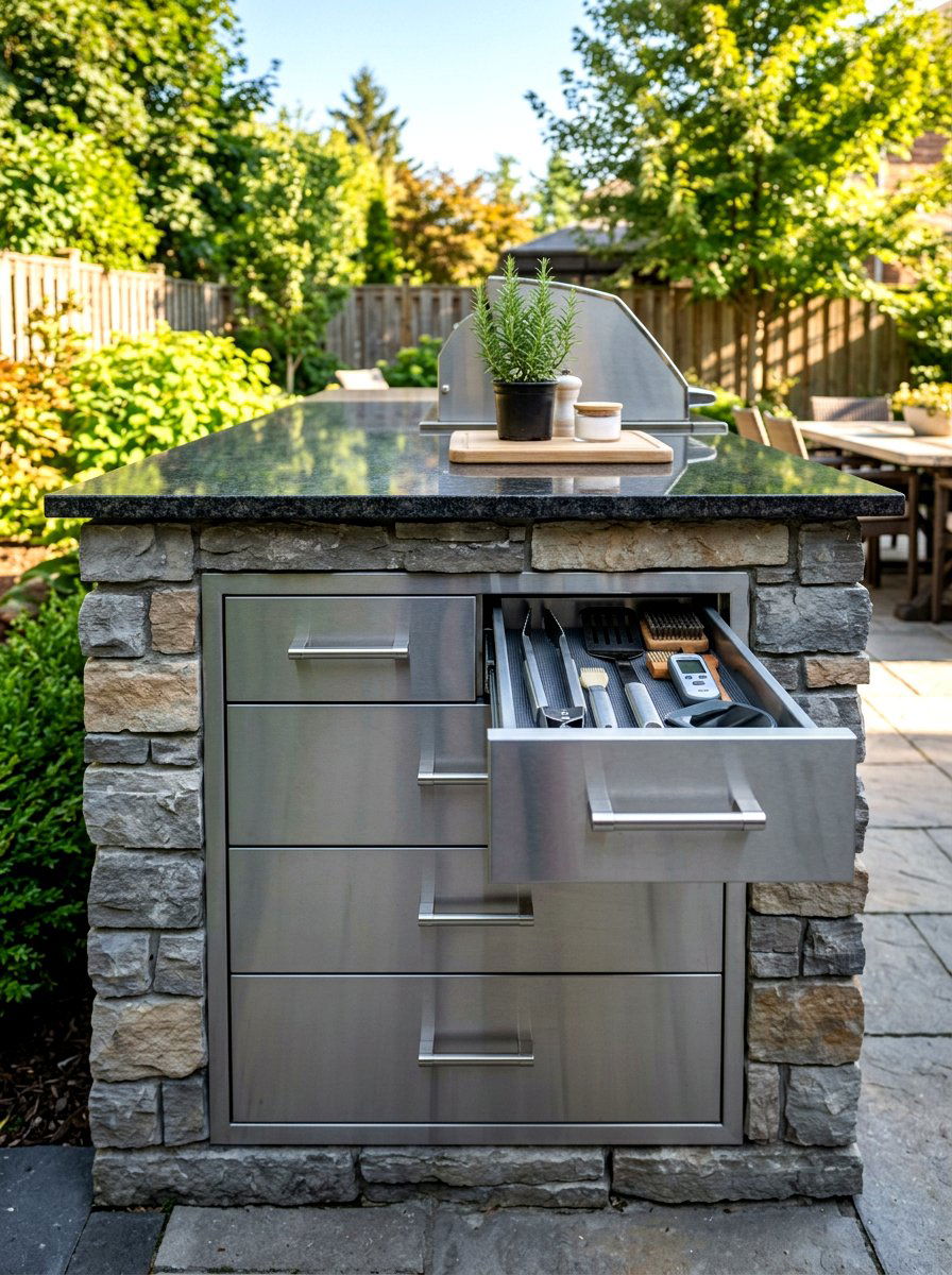 Outdoor kitchen storage drawers - 30 alfresco kitchen ideas