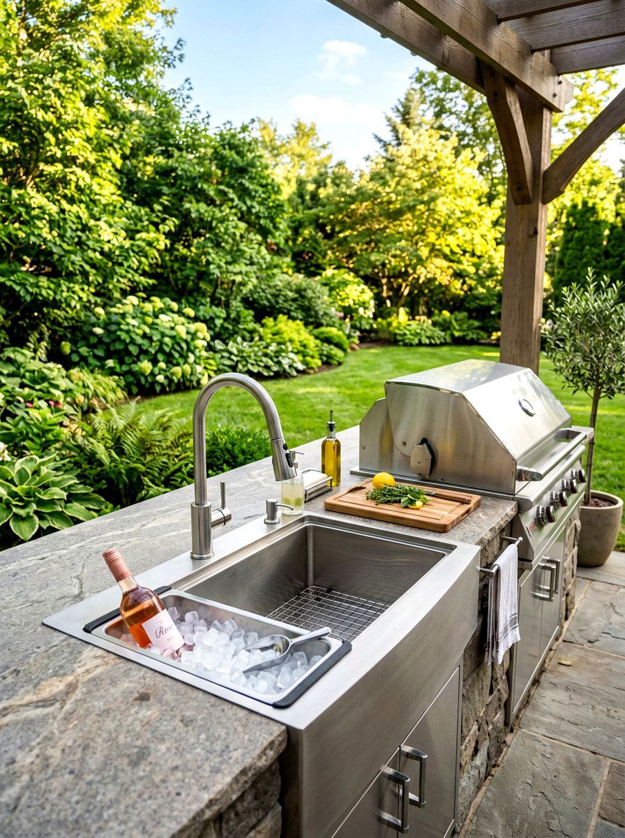 Outdoor kitchen workstation sink - 30 workstation sink ideas